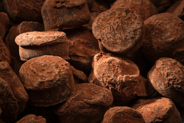 close up of chocolate truffles