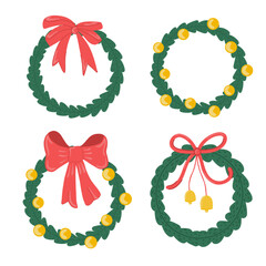 Set of four christmas wreaths