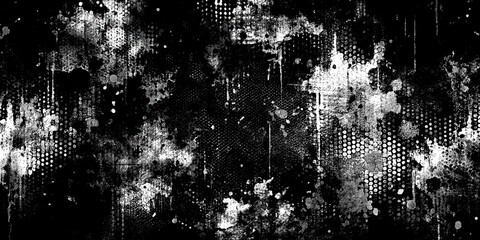 Monochrome abstract grunge texture distressed background illustration