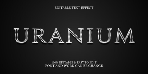Obraz premium Editable Silver Chrome Text Effect on Dark Background