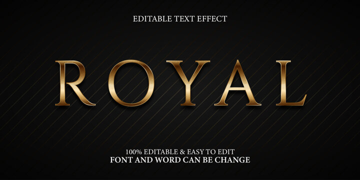 Elegant Gold Royal Text Effect Style on Dark Background