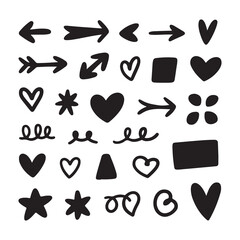 Black and White Sketchy Shapes Collection