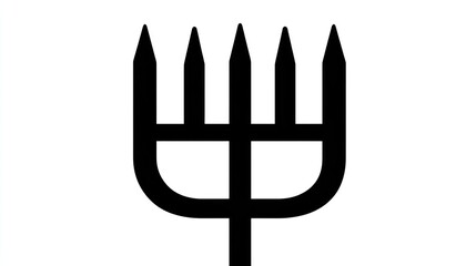 Black pitchfork symbol on white background representing agriculture