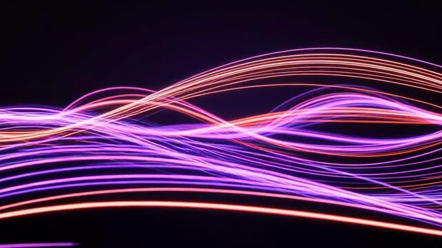 3D render of glowing neon lines.
