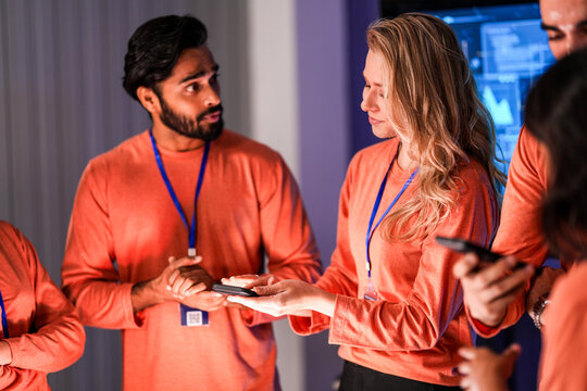 A team of Web3 innovators launches a new decentralized application dApp, showcasing the user interface for a blockchain-based platform for the creator economy or decentralized finance.