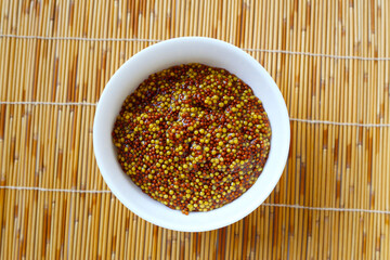 Wholegrain mustard seeds in brine