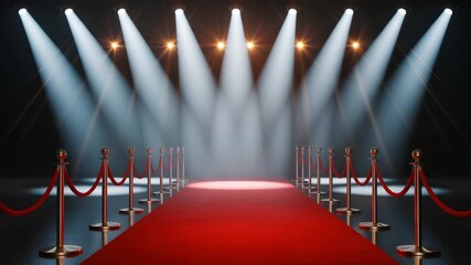 Experience the glamour of the red carpet spotlight, where dreams come alive in cinematic elegance - Powered by Adobe