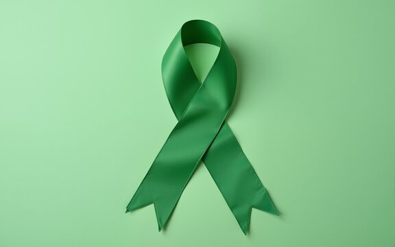 Green ribbon. Scoliosis, Mental health and other awareness. High quality