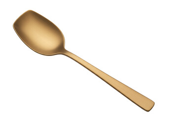 Isolated golden spoon on seamless backdrop for food presentation and table setting design