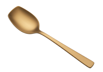 Isolated golden spoon on seamless backdrop for food presentation and table setting design