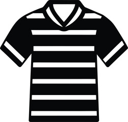 Bold striped rugby jersey icon for sports apparel and branding
