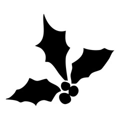 christmas holly berries silhouette 