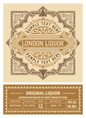 Whiskey label with old frames	