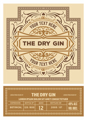 Whiskey label with old frames	