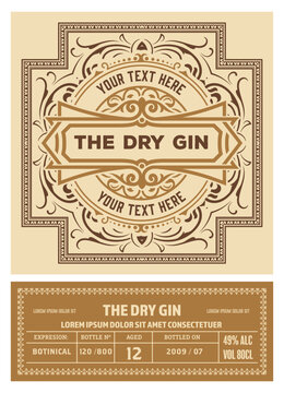 Whiskey label with old frames	