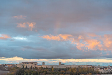 View of castle in Cuellar Spain