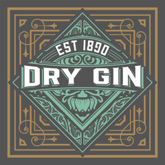 Whiskey label with old frames	