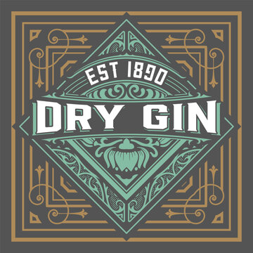 Whiskey label with old frames	