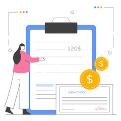 Bank Check  PNG File On Transparent Background	