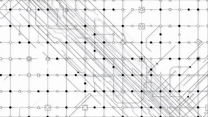 Abstract digital grid with connecting lines and dots representing data flow network connections and technological infrastructure in a clean minimalist design. - Powered by Adobe