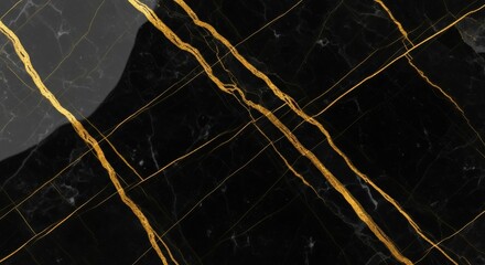 Black marble with gold veins texture background, elegant and luxurious.