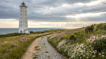 Scenic lighthouse pathway