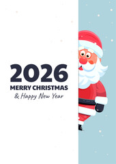 2026 Merry Christmas and Happy New Year with Santa Claus &ndash; Festive Holiday Illustration