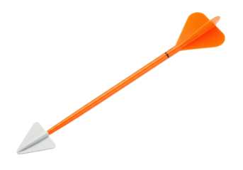 Isolated arrow toy for child game, soft plastic projectile, safety tips for children's toys