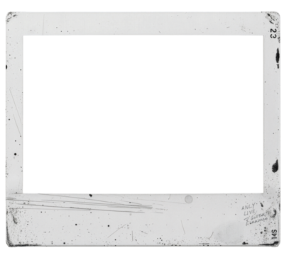 Instant Photo Film Frame. Snapshot Border Overlay. Retro Vintage Effect. Isolated PNG Texture. Transparent Background