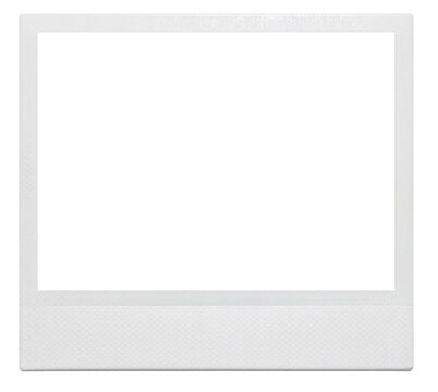 Instant Photo Film Frame. Snapshot Border Overlay. Retro Vintage Effect. Isolated PNG Texture. Transparent Background