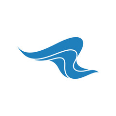 Abstract blue wave design representing fluidity and motion in a dynamic form.