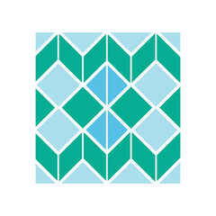 Geometric Pattern with Teal and Blue Diamonds.