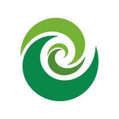 Green Swirl Abstract Logo Design.