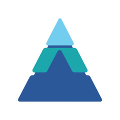 Three tiered triangle diagram for business presentation.