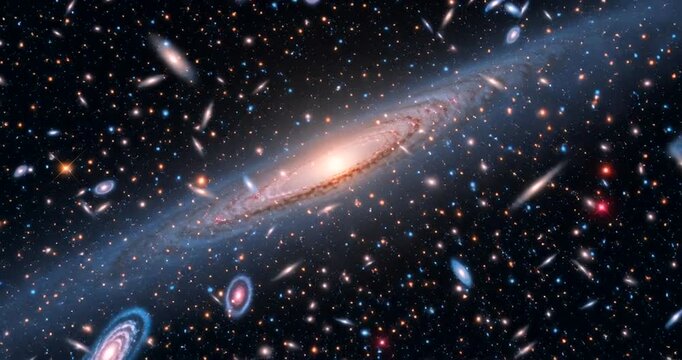 Stunning cosmic nebula animation showcasing distant galaxies and celestial beauty, perfect for science documentaries and space exploration visuals