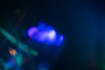 Blur neon light. Lens flare overlay. Bokeh fluorescent flash gleam.