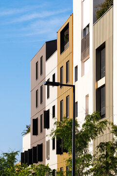 Architecture and housing in Montpellier expressed through residential geometry with sunlight and urban living, reinforcing minimalism in a modern building and refined contemporary design