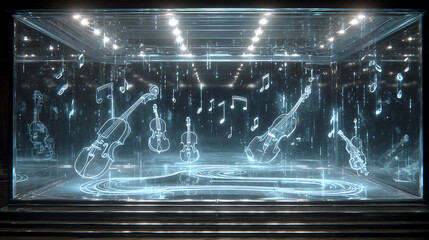 Abstract digital technology circuit board background with blue network and data connections