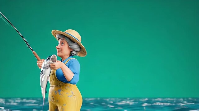 Excited angler shows off a large fish catch
