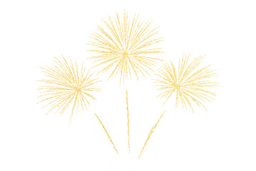 Obraz premium Golden fireworks on a transparent background 