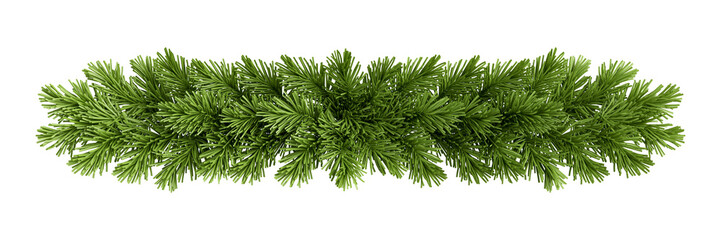 Christmas garland pine branches isolated on transparent © Kstock