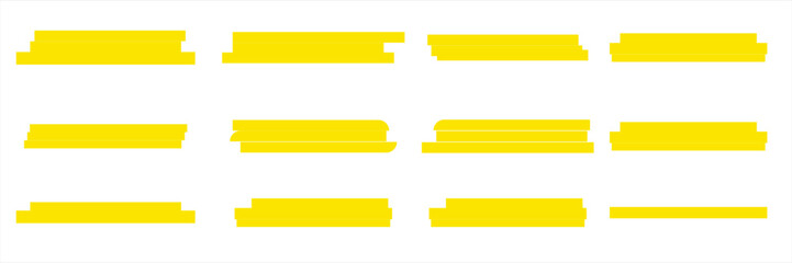 Highlight marker lines. Marker yellow strokes. Hand drawn marker strokes. Text marker stripes. Text highlights and underlining. Brush lines.