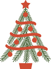 Festive Minimalist Christmas Tree | Modern Holiday Decoration Art