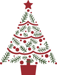 Festive Minimalist Christmas Tree | Modern Holiday Decoration Art