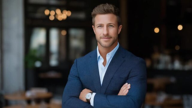 Marketing director standing in bustling event space as real-time campaign metrics confirm success, a mix of relief and pride visible — concept of emotional achievement in marketing, corporate