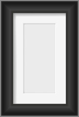 Black picture frame with white mat for display