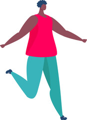 Person running in casual activewear illustration