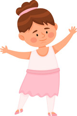 Young girl practicing ballet dancing with a smile