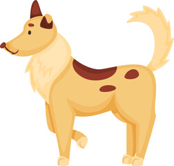 Cartoon dog illustration standing looking happy