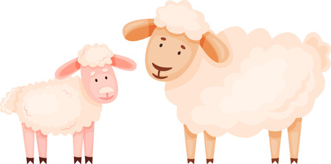 Mother sheep and little lamb standing together © Frogella.stock